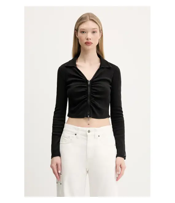 Πλεκτή ζακέτα Guess Originals χρώμα: μαύρο, W5GP53 KA0H1
