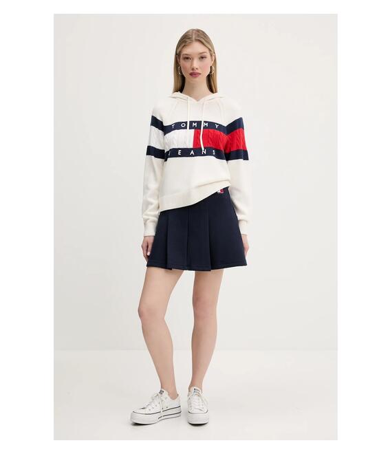 Πουλόβερ Tommy Jeans χρώμα: μπεζ, DW0DW20250