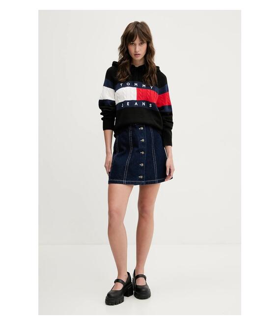 Πουλόβερ Tommy Jeans χρώμα: μαύρο, DW0DW20250