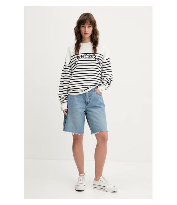Βαμβακερό πουλόβερ Tommy Jeans χρώμα: μπεζ, DW0DW20251