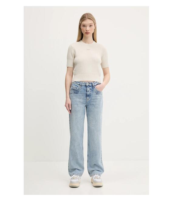 Πουλόβερ Tommy Jeans χρώμα: μπεζ, DW0DW20380