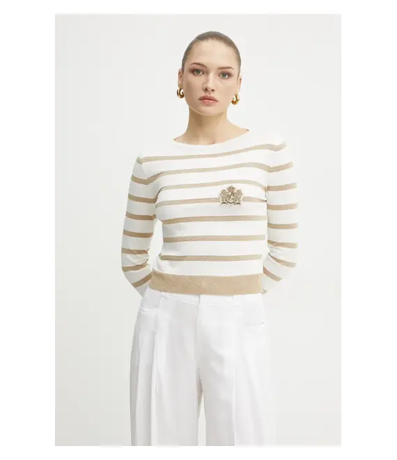Πουλόβερ Ermanno Scervino χρώμα: άσπρο, 56TM029E80