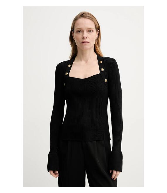 Πουλόβερ The Kooples χρώμα: μαύρο, FPUL30090K