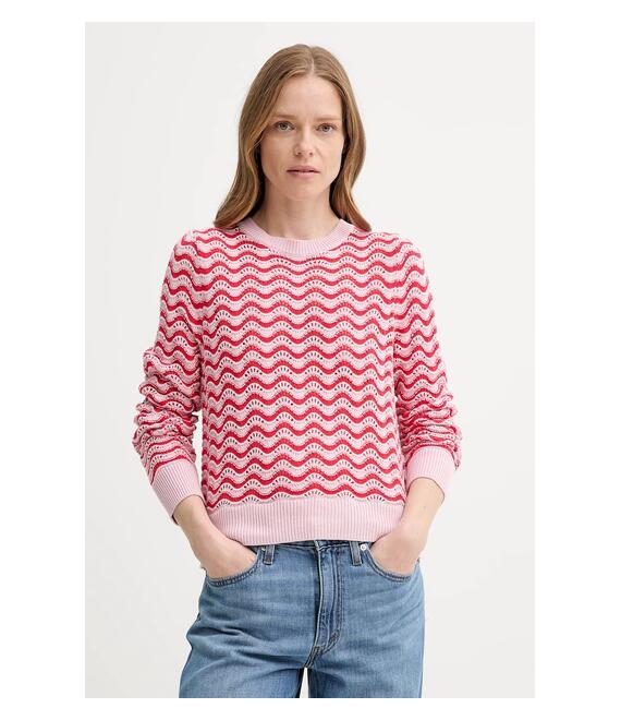 Βαμβακερό πουλόβερ Levi's FLORENCE PNTLLE SWEATER χρώμα: ροζ, 0012O
