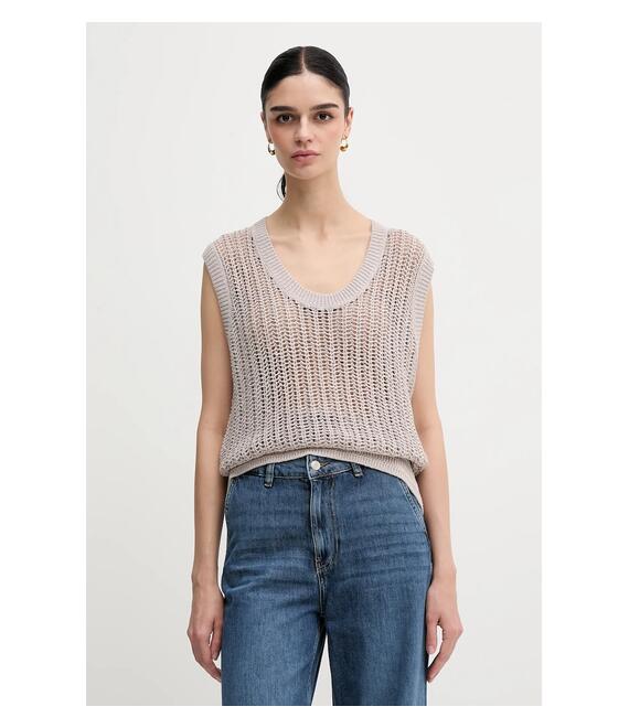 Γιλέκο Sisley χρώμα: μπεζ, 15PLMH00J