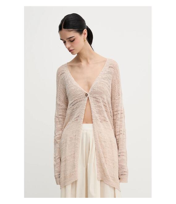 Πλεκτή ζακέτα Sisley χρώμα: μπεζ, 106CM602K