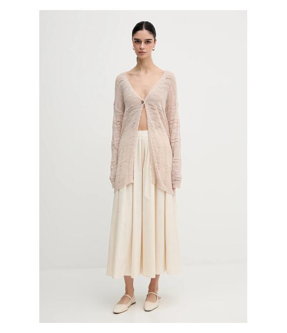 Πλεκτή ζακέτα Sisley χρώμα: μπεζ, 106CM602K