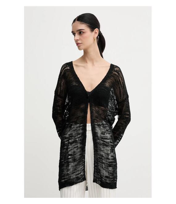 Πλεκτή ζακέτα Sisley χρώμα: μαύρο, 106CM602K