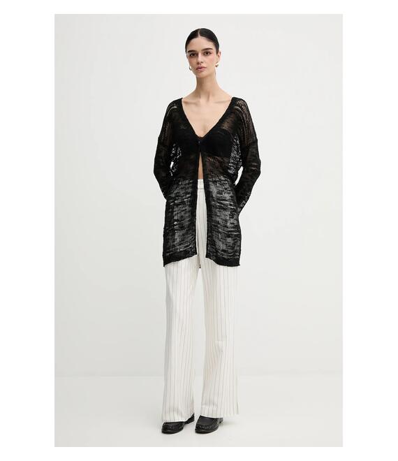 Πλεκτή ζακέτα Sisley χρώμα: μαύρο, 106CM602K