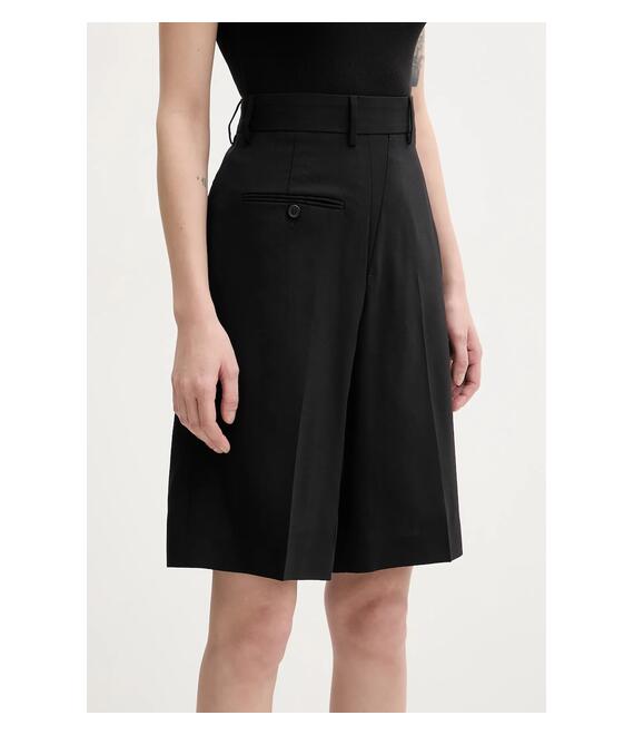 Μάλλινο σορτς MM6 Maison Margiela χρώμα: μαύρο, S52MU0125