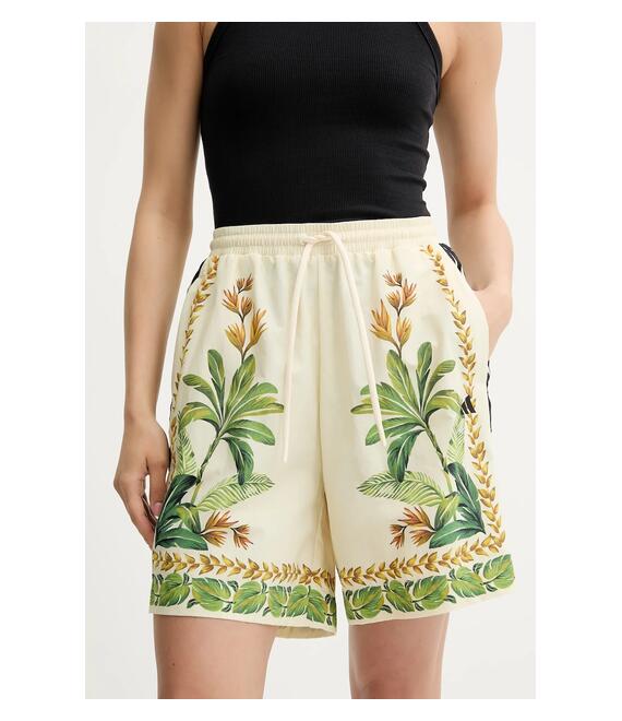 Σορτς adidas x Farm Rio χρώμα: μπεζ, JD6288
