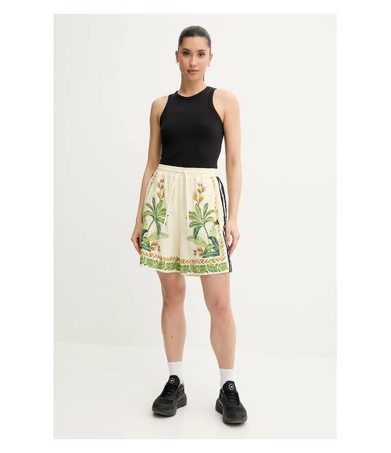 Σορτς adidas x Farm Rio χρώμα: μπεζ, JD6288
