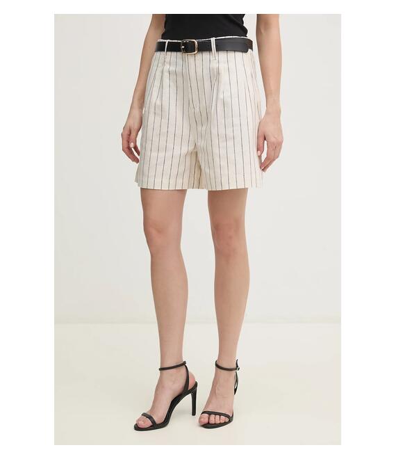 Σορτς από λινό Pepe Jeans HENAR χρώμα: μπεζ, PL801163