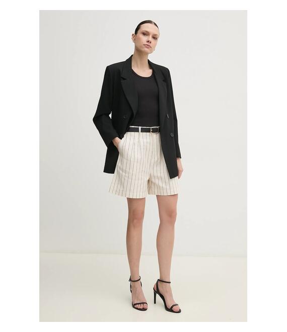 Σορτς από λινό Pepe Jeans HENAR χρώμα: μπεζ, PL801163