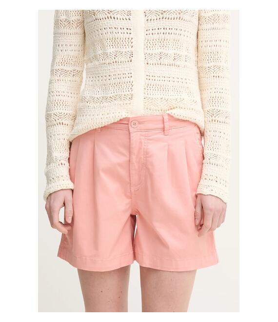 Σορτς Pepe Jeans MID WAIST REGULAR CHINO SHORT VANIA χρώμα: ροζ, PL801168