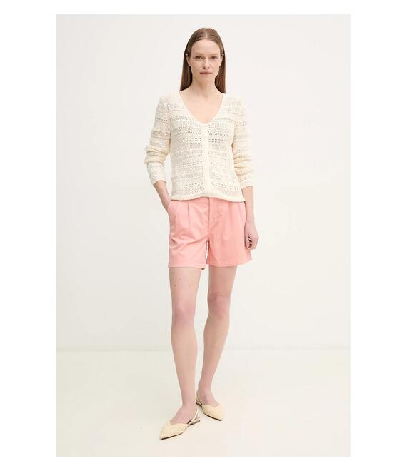 Σορτς Pepe Jeans MID WAIST REGULAR CHINO SHORT VANIA χρώμα: ροζ, PL801168