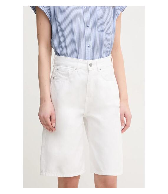 Τζιν σορτς Pepe Jeans BERMUDA SHORT UHW WHT χρώμα: άσπρο, PL801181