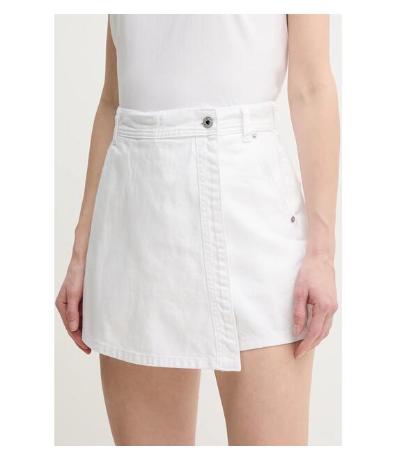 Τζιν φούστα Pepe Jeans REGULAR SKORT HW χρώμα: άσπρο, PL801187TC0