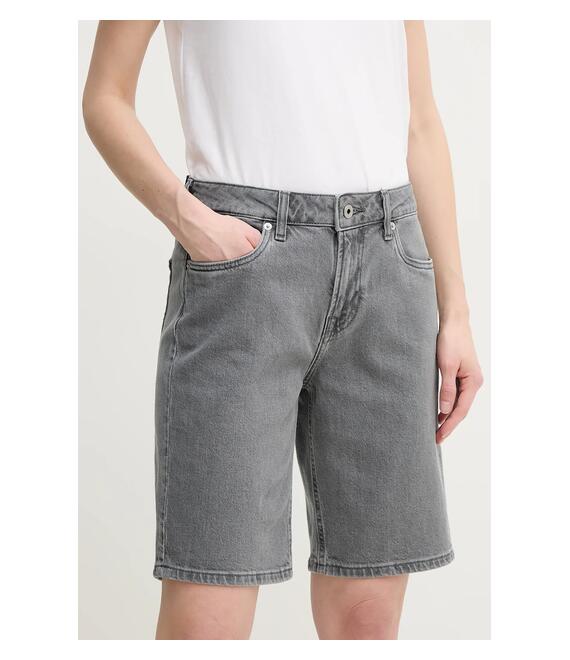 Τζιν σορτς Pepe Jeans BERMUDA SHORT HW χρώμα: γκρι, PL801189UN3