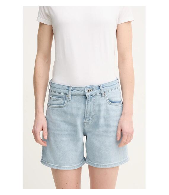 Τζιν σορτς Pepe Jeans FITTED SHORT HW MARY χρώμα: μπλε, PL801191PG7