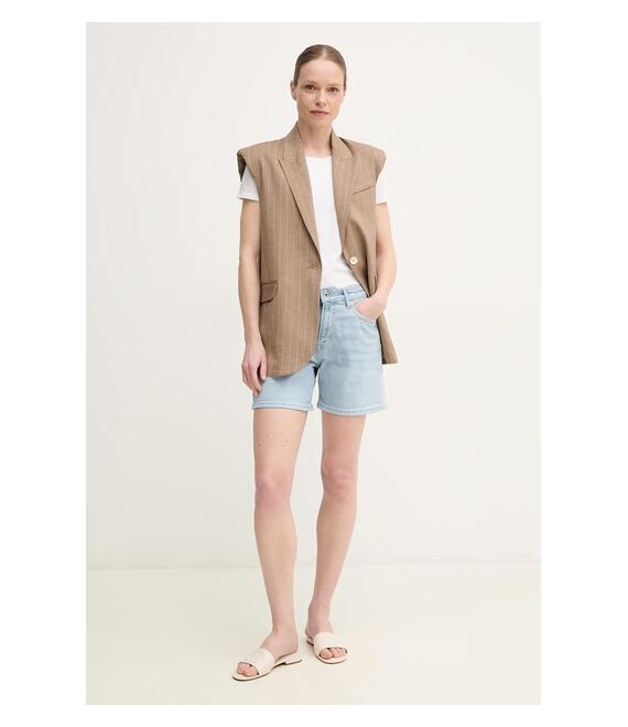 Τζιν σορτς Pepe Jeans FITTED SHORT HW MARY χρώμα: μπλε, PL801191PG7