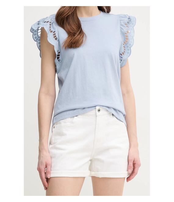 Τζιν σορτς Pepe Jeans FITTED SHORT HW MARY χρώμα: άσπρο, PL801191TA8