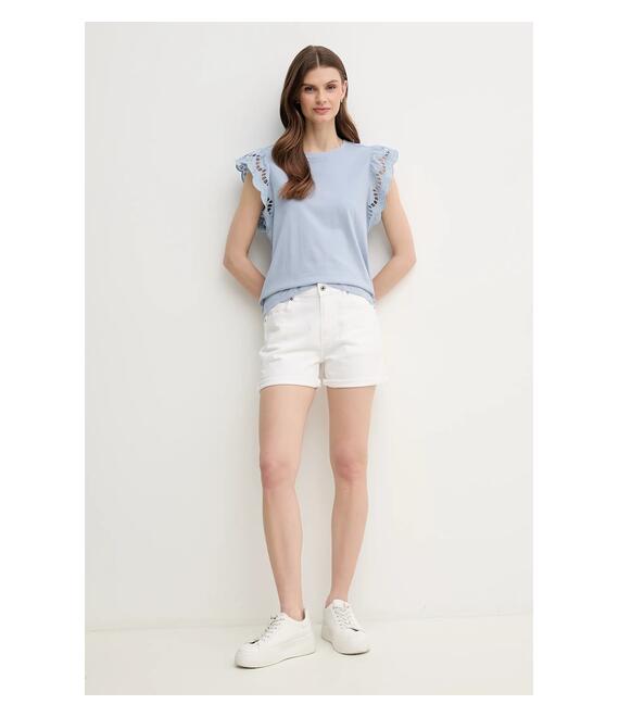 Τζιν σορτς Pepe Jeans FITTED SHORT HW MARY χρώμα: άσπρο, PL801191TA8