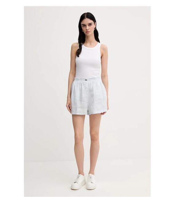 Σορτς από λινό Lacoste χρώμα: μπλε, FF0226