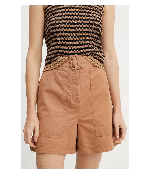 Λινό σορτς Weekend Max Mara χρώμα: μπεζ, 2515141012600