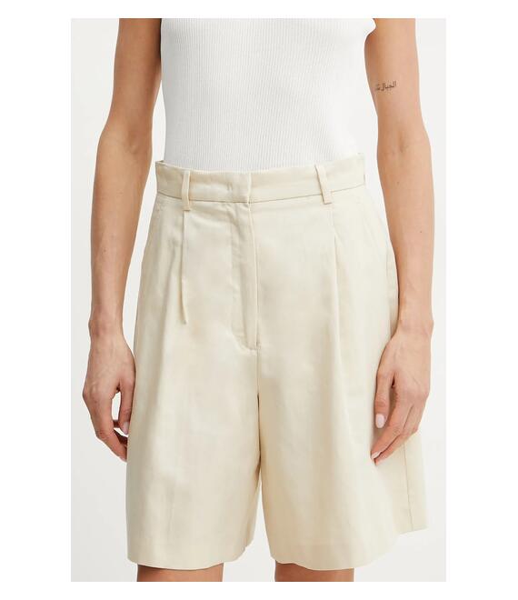 Λινό σορτς Weekend Max Mara χρώμα: μπεζ, 2515141032600