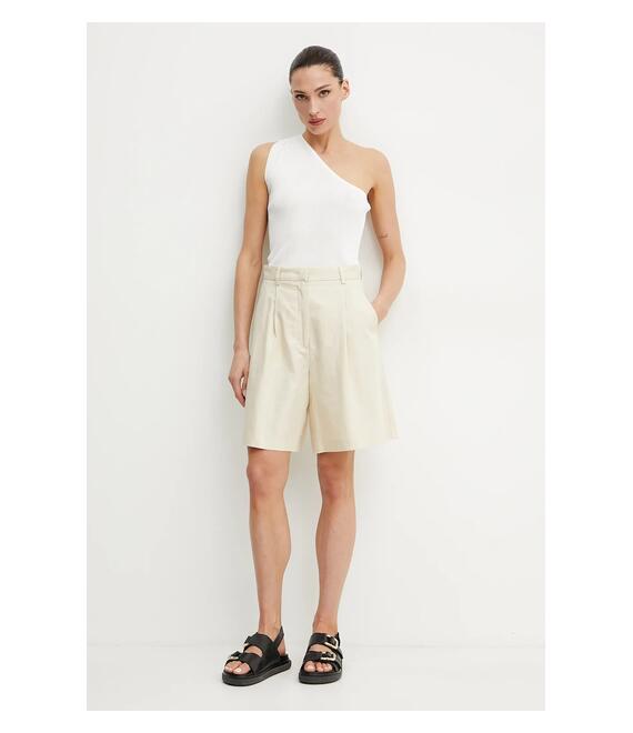 Λινό σορτς Weekend Max Mara χρώμα: μπεζ, 2515141032600