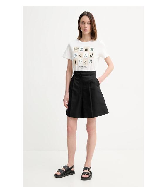 Λινό σορτς Weekend Max Mara χρώμα: μαύρο, 2515141032600