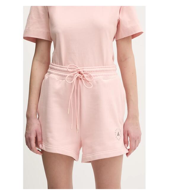 Βαμβακερό σορτσάκι adidas by Stella McCartney χρώμα: ροζ, JI5060