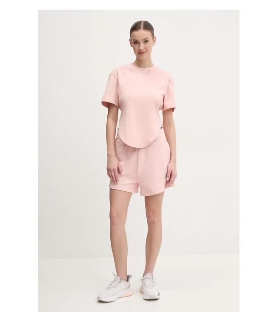 Βαμβακερό σορτσάκι adidas by Stella McCartney χρώμα: ροζ, JI5060