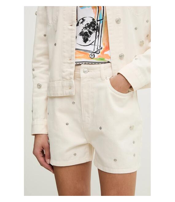 Τζιν σορτς Moschino Jeans χρώμα: μπεζ, 0347 3718