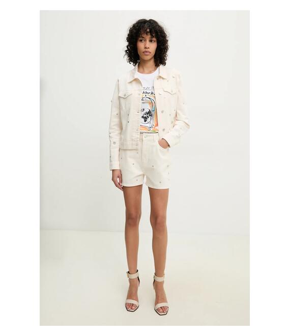 Τζιν σορτς Moschino Jeans χρώμα: μπεζ, 0347 3718