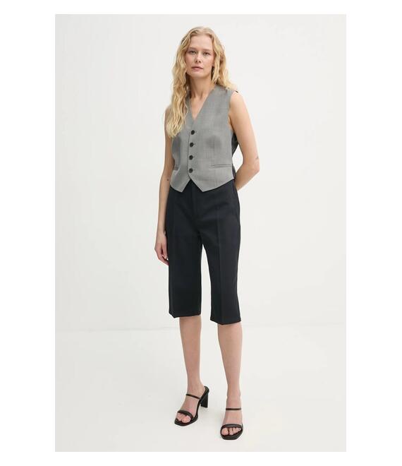 Λινό σορτς Filippa K χρώμα: μαύρο, 31428