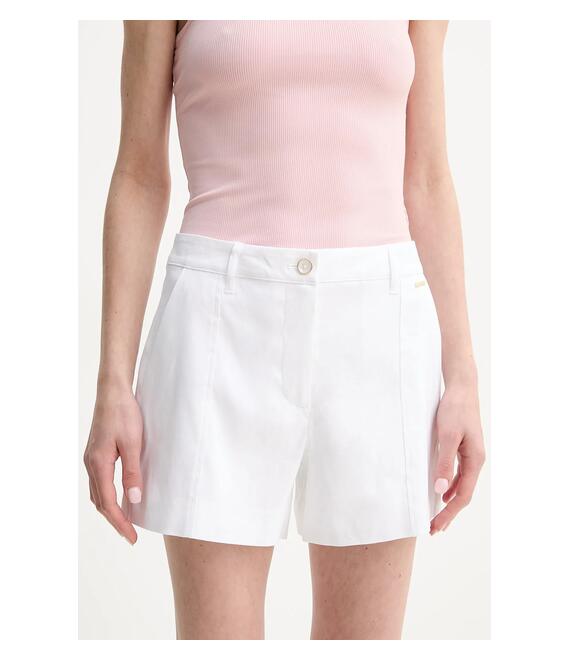 Σορτς από λινό Guess ISABEAU χρώμα: άσπρο, W5GD1W WH5L2