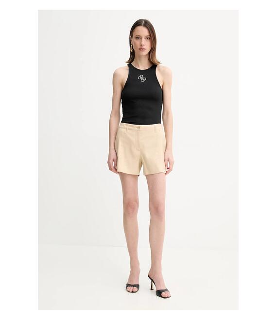 Σορτς από λινό Guess ISABEAU χρώμα: μπεζ, W5GD1W WH5L2