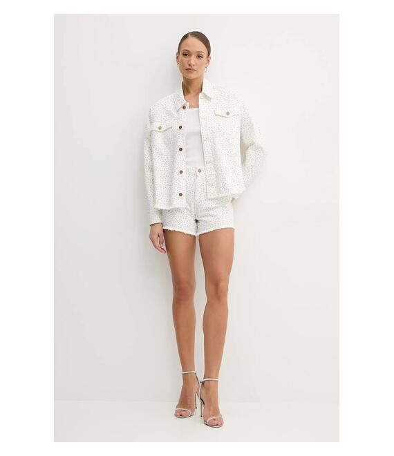 Βαμβακερό σορτσάκι Guess χρώμα: άσπρο, W5GD74 D5N91