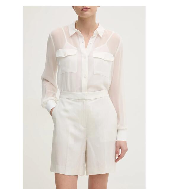 Λινό σορτς Calvin Klein χρώμα: μπεζ, K20K208380