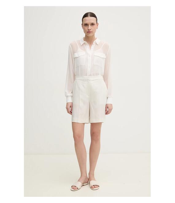 Λινό σορτς Calvin Klein χρώμα: μπεζ, K20K208380