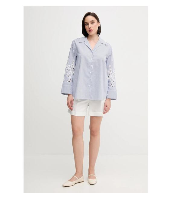 Λινό σορτς Tommy Hilfiger χρώμα: μπεζ, WW0WW47213