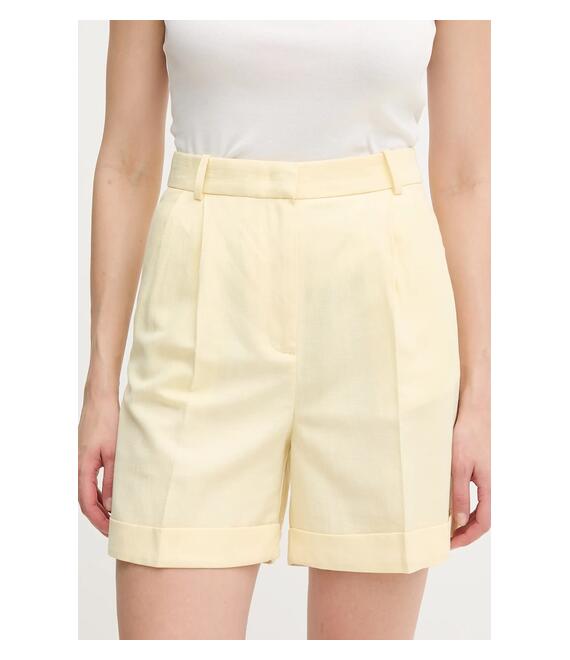 Λινό σορτς Tommy Hilfiger χρώμα: κίτρινο, WW0WW44767