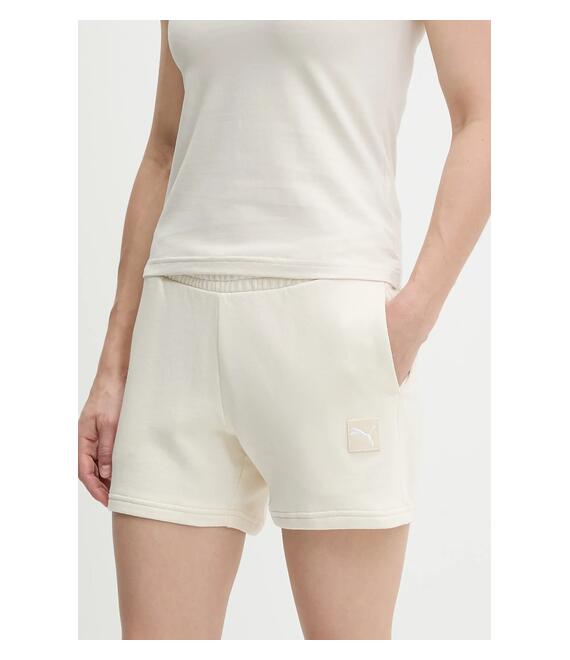 Βαμβακερό σορτσάκι Puma χρώμα: μπεζ, 685020