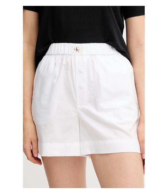Βαμβακερό σορτσάκι Calvin Klein Jeans χρώμα: άσπρο, J20J225218