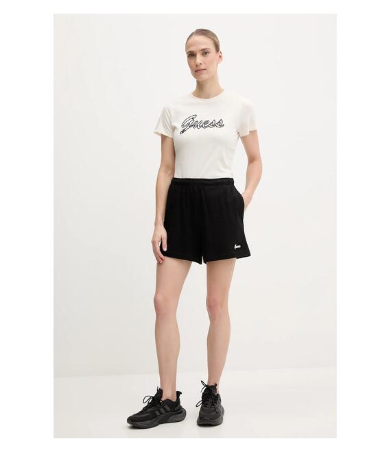 Βαμβακερό σορτσάκι Guess IRIS χρώμα: μαύρο, V5GD04 KCRZ1