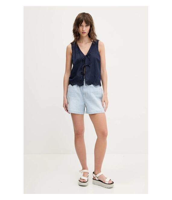 Τζιν σορτς Tommy Jeans χρώμα: μπλε, DW0DW20085