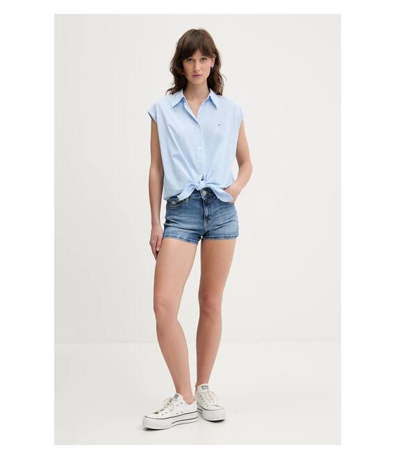 Τζιν σορτς Tommy Jeans χρώμα: μπλε, DW0DW20090