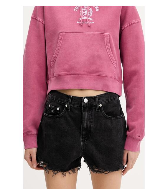 Τζιν σορτς Tommy Jeans χρώμα: μαύρο, DW0DW20097